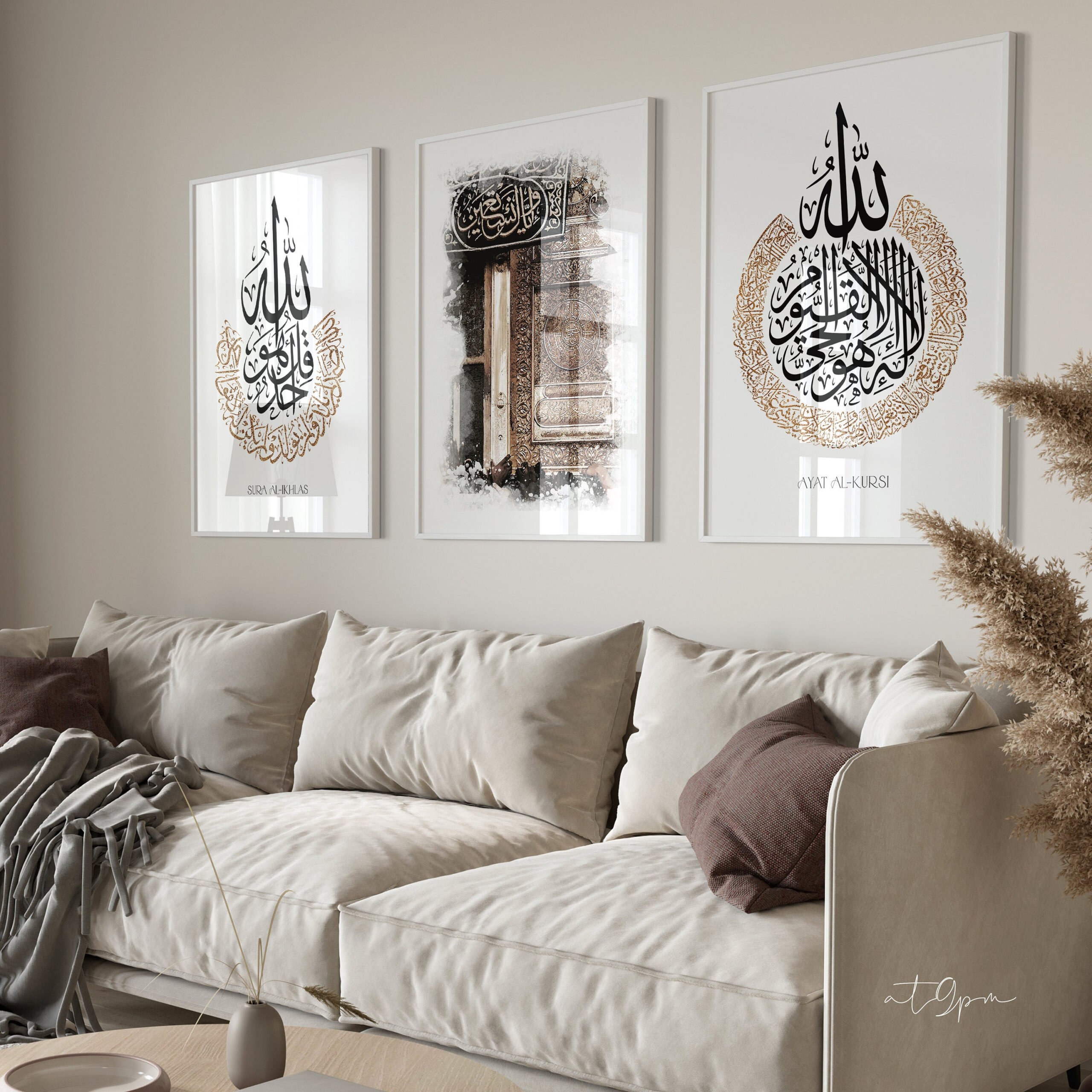 3X Islam Poster Set Islamische Wandbilder Kalligrafie Kunst for Ideen Wandbilder Wohnzimmer
