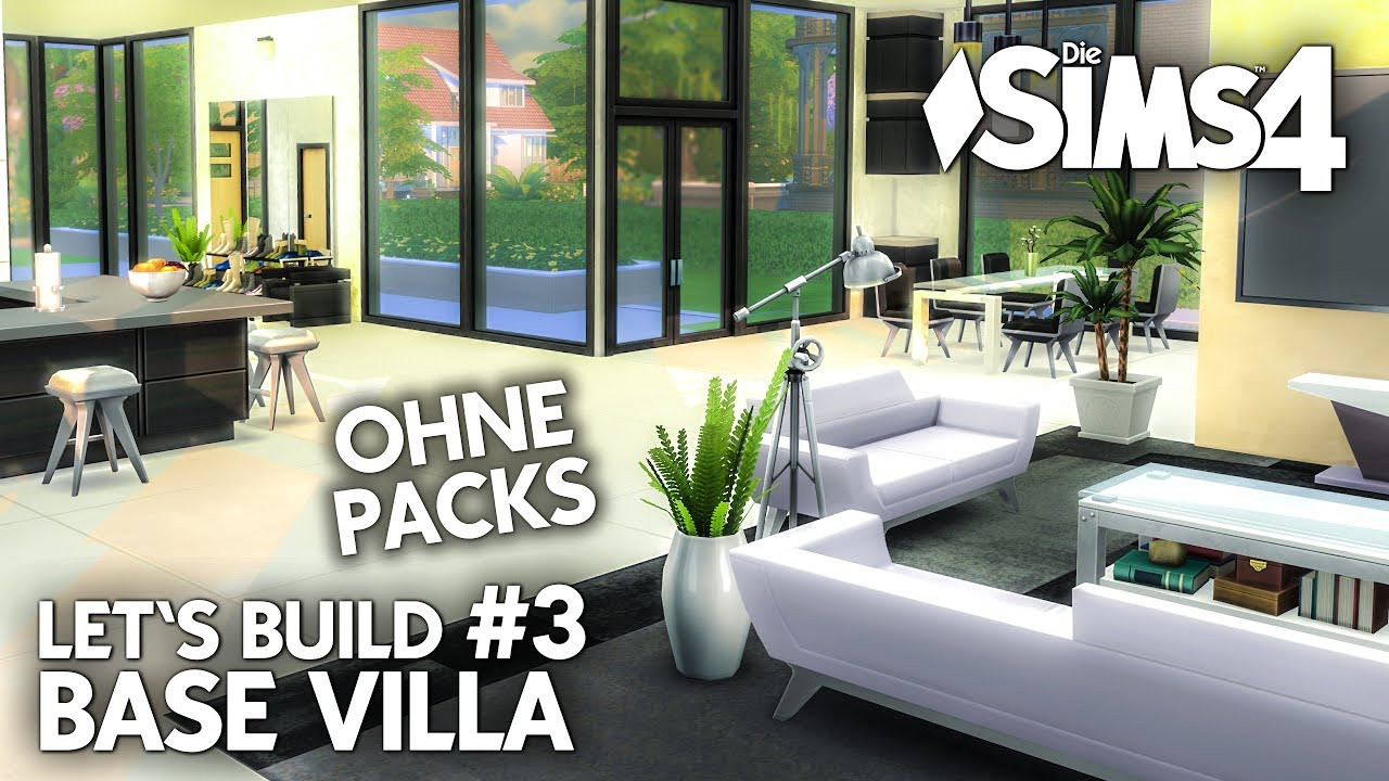 Die Sims 4 Haus Bauen Ohne Packs | Base Villa #3: Erdgeschoss within Sims 4 Wohnzimmer