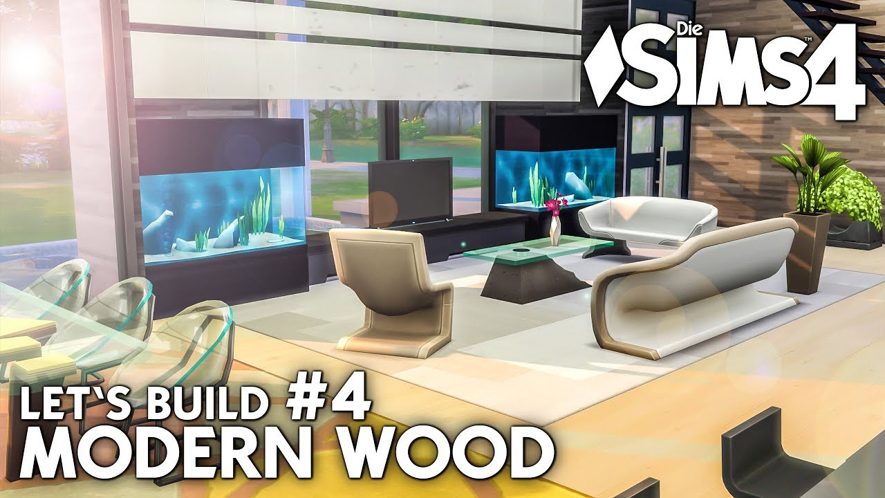 Modern Wood Haus Bauen In Die Sims 4 | Let'S Build #4: Wohnzimmer throughout Sims 4 Wohnzimmer