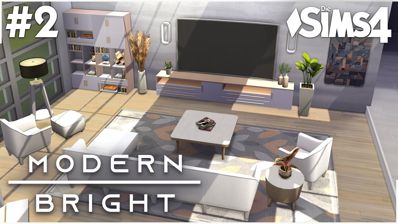 Wohnzimmer | Modern Bright Haus Bauen #2 | Die Sims 4 Let'S Build for Sims 4 Wohnzimmer